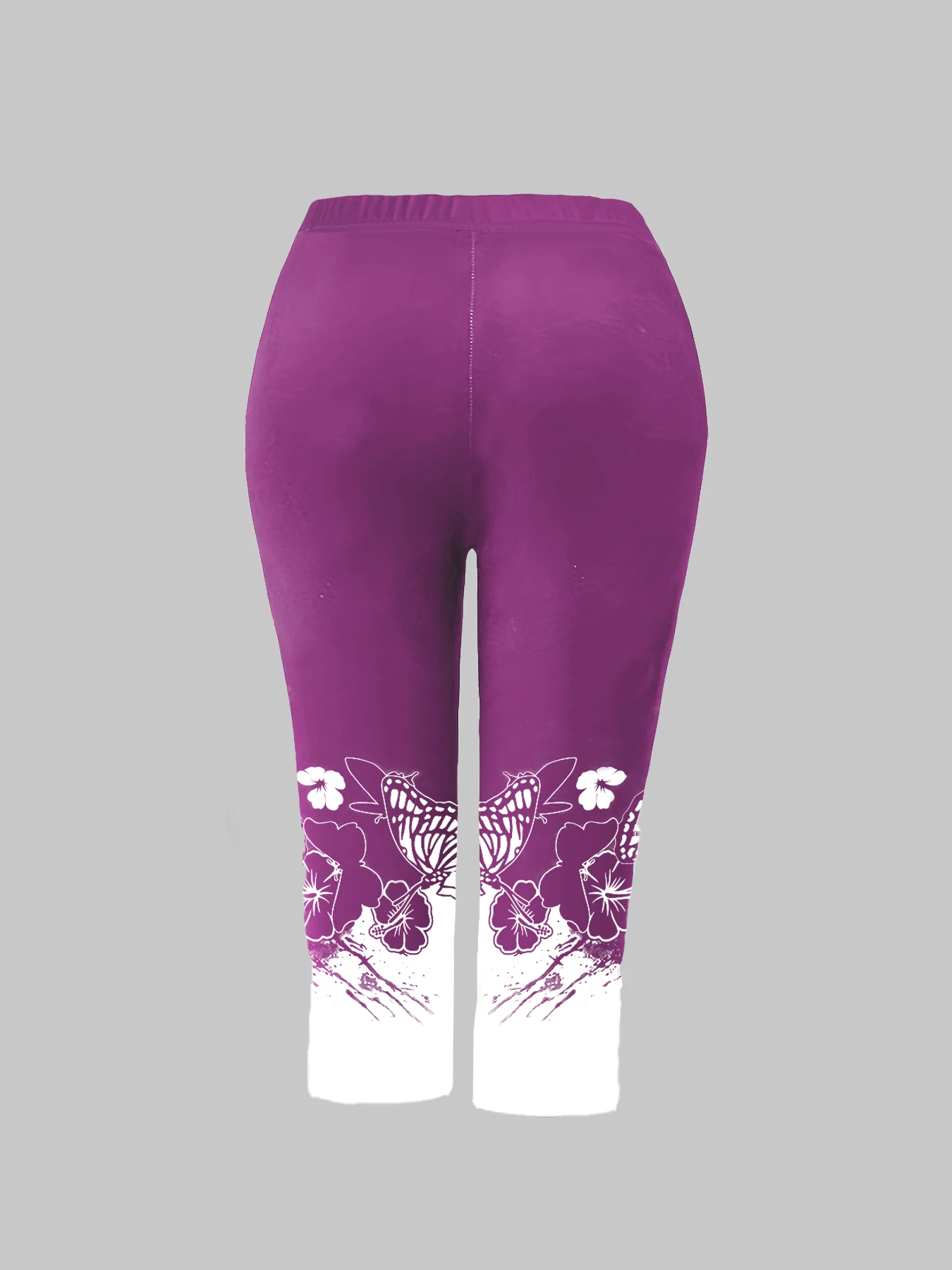 Женский костюм больших размеров с круглым вырезом, летняя футболка с принтом бабочки и круглым вырезом, футболка с короткими рукавами, брюки с принтом, комплект из двух предметов