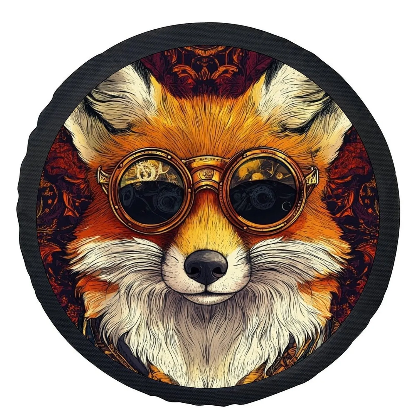 Steampunk Fox Goggles - Cubierta para neumáticos, protector de ruedas duradero, ajuste universal, accesorio para exteriores