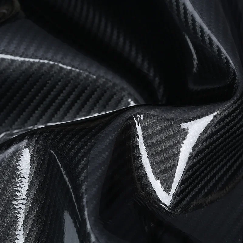 Bright Carbon Fiber Style Microfiber Leather Car Steering Wheel Cover - Premium Quality Material for Enhanced Driving Experience