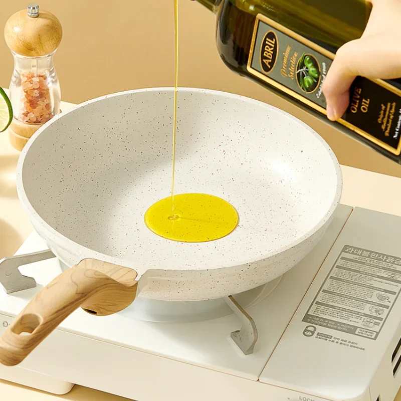 Nonstick Frying Pan Set Breakfast Wok Steak Egg Pancake Pot Induction Cooker Ceramic Fry Pan Stainless Steel with Lid