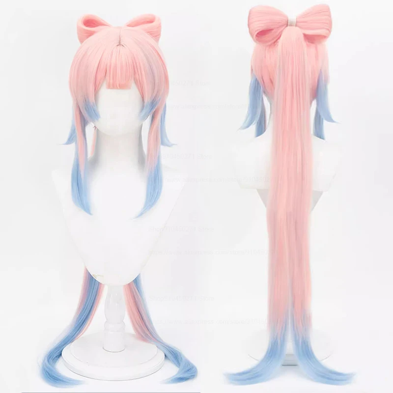 Genshin Impact Cosplay Kokomi Cosplay Perücke 120cm rosa gemischt blau hitze beständige synthetische Haare Spiel Anime Cosplay Perücken Perücke Kappe