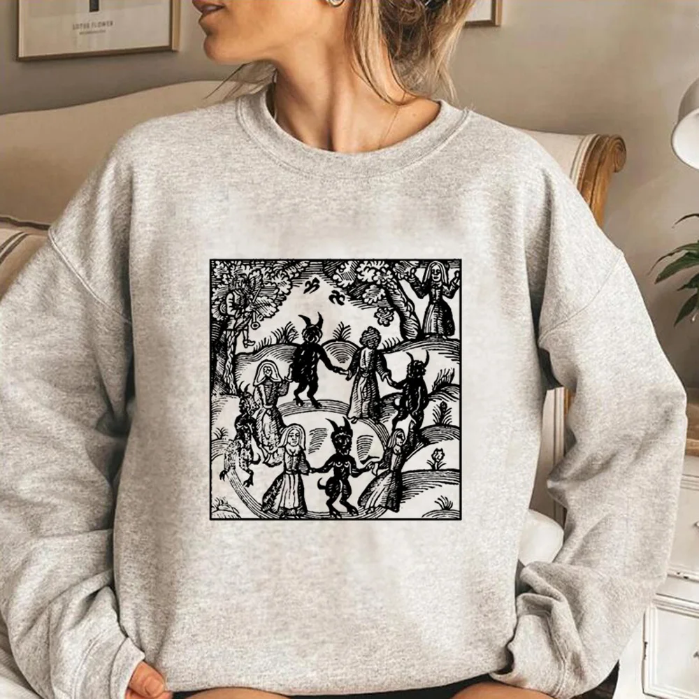 Middeleeuwse Hoodies Vrouwen Streetwear Y 2K Esthetische Trui Kleding Vrouwelijke Grafische Kleding