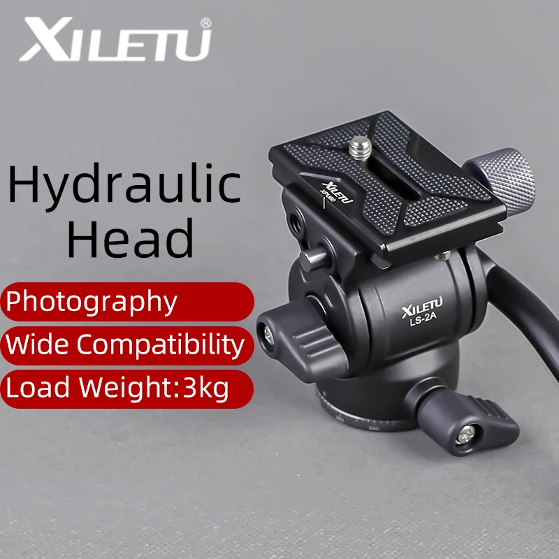 XILETU LS2A Tripod Fluid Head Panoramic Hydraulic Damping Video Mini Head For Tripod Monopod Camera Holder Stand Mobile SLR DSLR