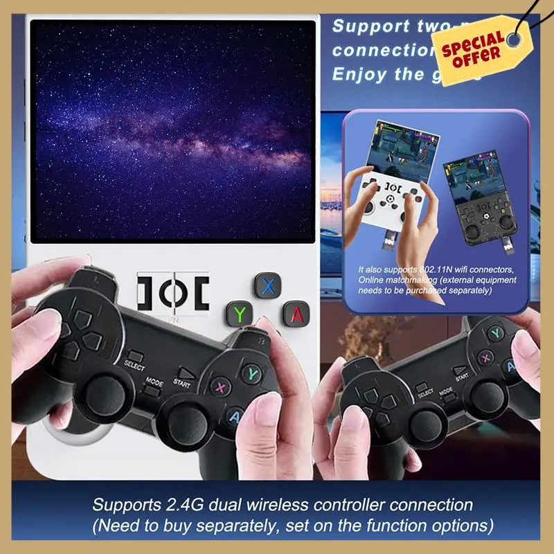 R36PRO Handheld Retro Game Console 128GB 3.5Inch HD Screen Portable Pocket Video Player Supports 30+ Emulators A