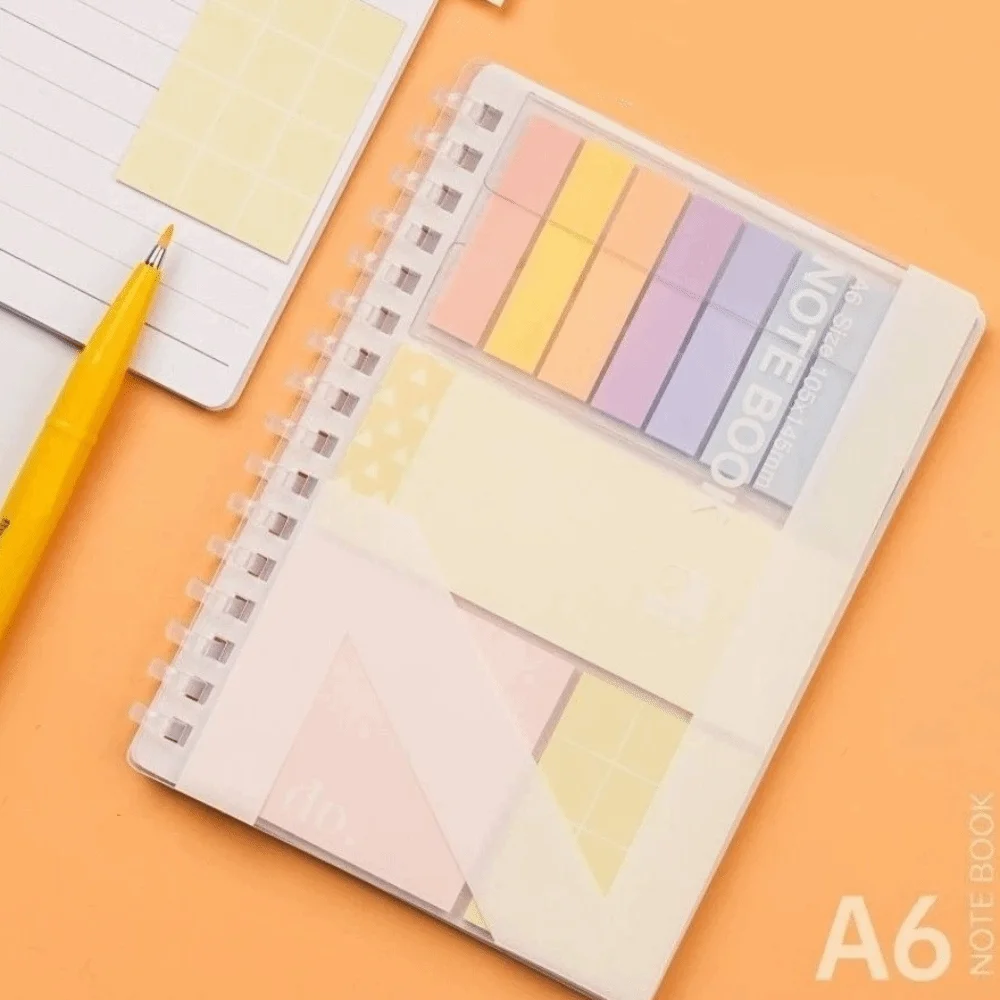 Loose-Leaf Memo Pads Morandi Color Adhesive Expanding Sticky Notes Double-Sided Re-stickable Reusable Repositionable Index Tabs