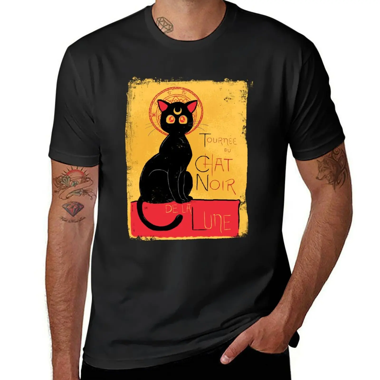 Футболка Chat Noir de la Lune - v.2.0, винтажная рубашка с рисунком аниме, рубашки больших размеров, футболки с надписью, футболки для мужчин