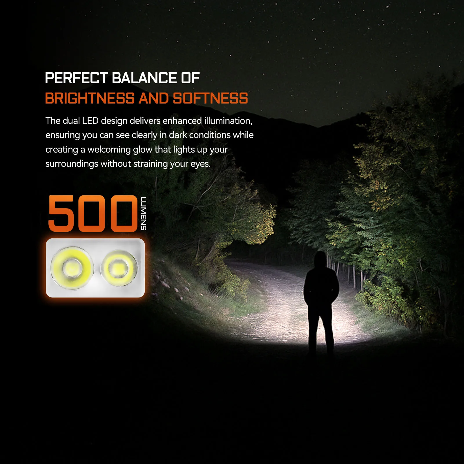 مصباح يدوي ACEBEAM Keylite 500 EDC قابل لإعادة الشحن مع وضع الدفاع عن النفس ومصباح LED مزدوج للتخييم والعم