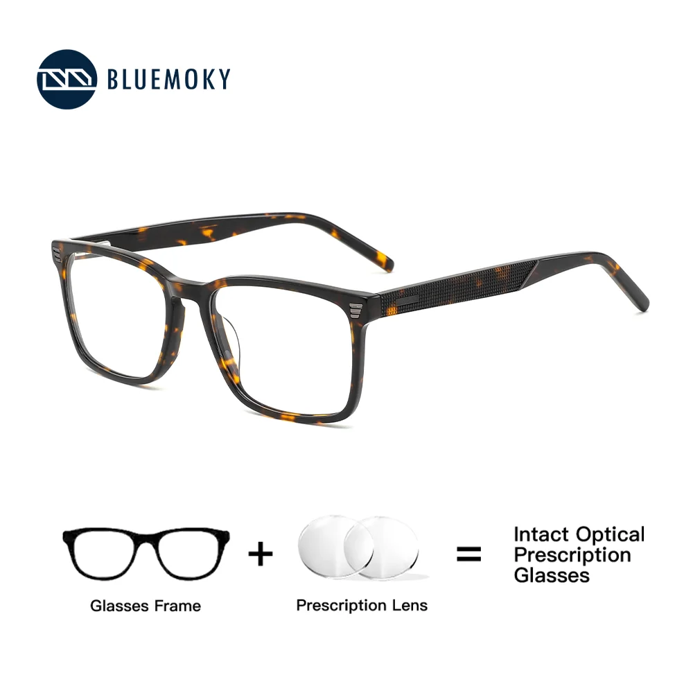 

BLUEMOKY Modish Square Prescription Glasses For Unisex Stylish Acetate Progressive/Photochromic Optical Eyeglasses