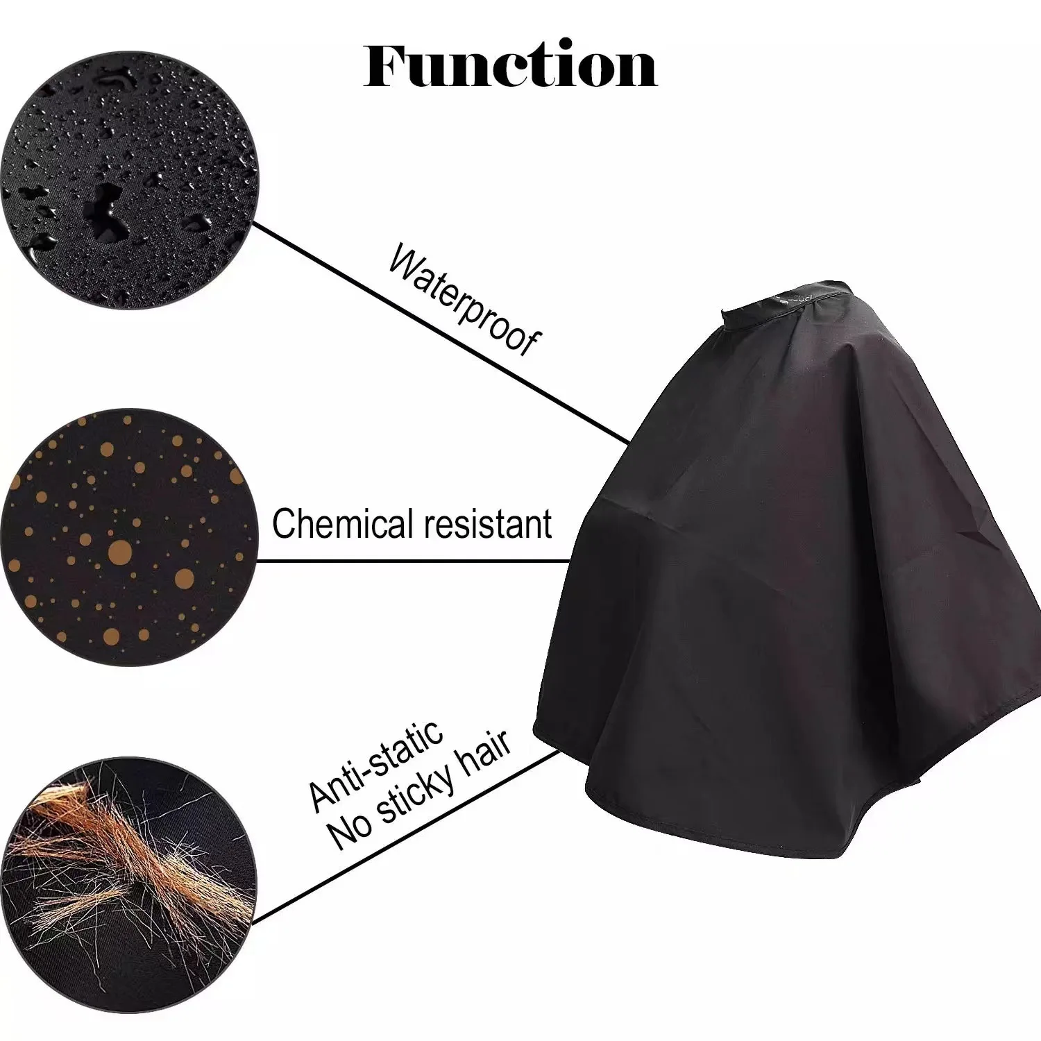 Hair Dye Tools Short Square Black Waterproof Hairdressing Salon Barber Hair Cutting Cape Cloth Wrap Hairdressing Cape Barber