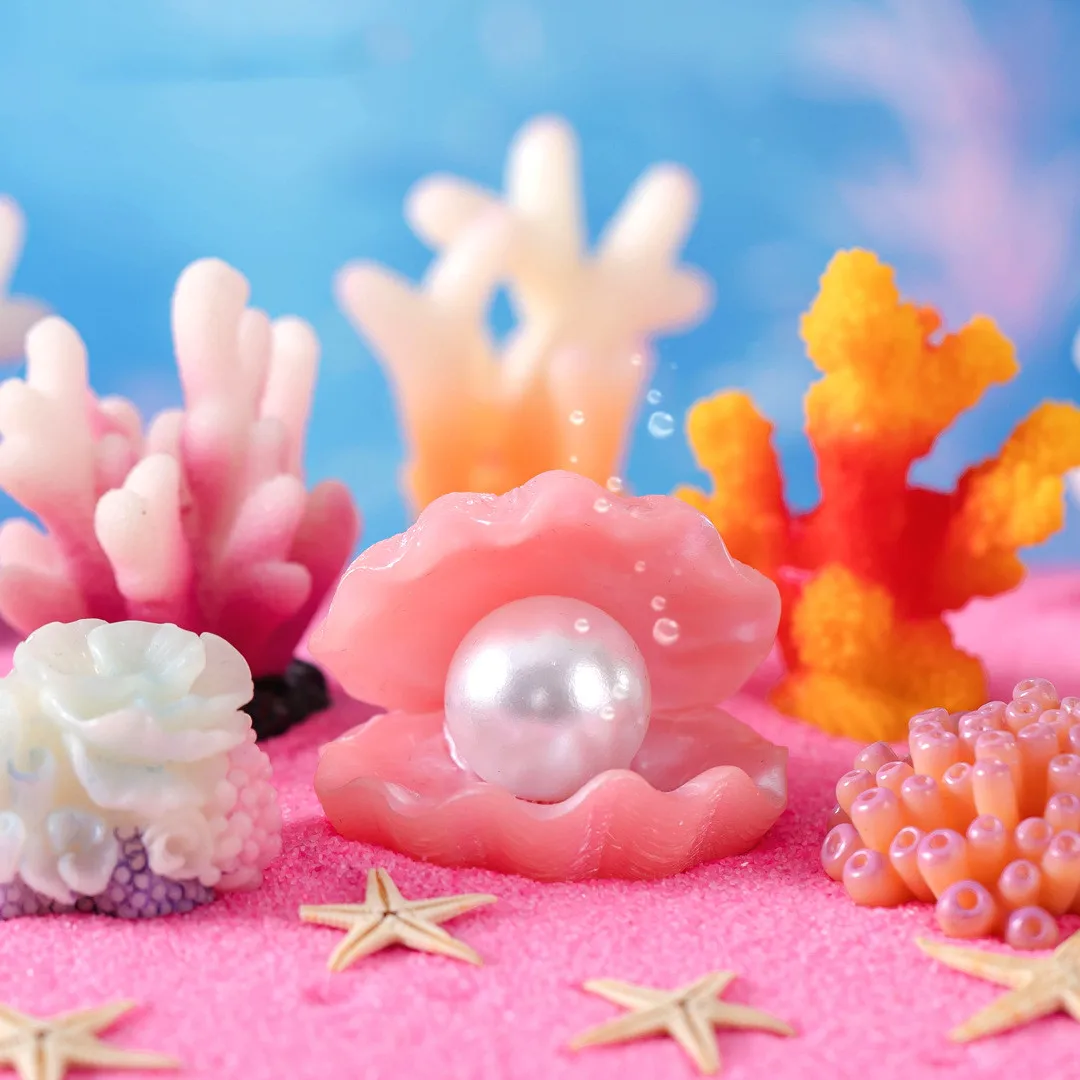 Miniatures Cute Simulation Coral Mermaid Micro Landscape Ornaments For Aquarium Decorations Fish Tank Accessories Home Decor