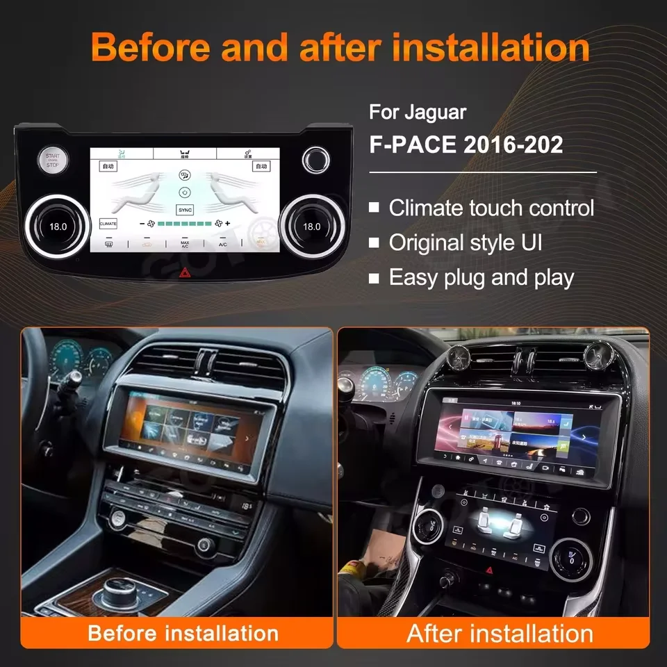 Digital Car AC Screen Panel For Jaguar XE XEL XF XFL F-PACE 2010-2020 New Upgrade  Conditioner Climate Control LCD Monitor