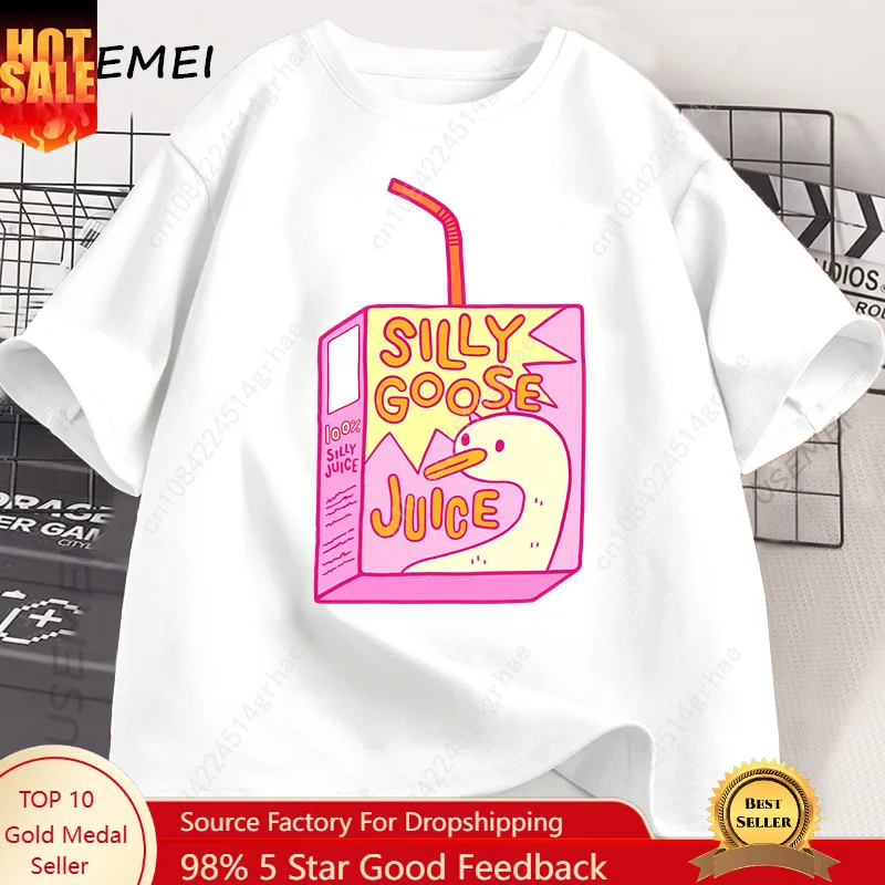 

Silly Goose Juice Classic T-Shirt Men Women T Shirts High Quality Cotton Clothes Short Sleeve Crew Neck Tee Shirt Summer Top