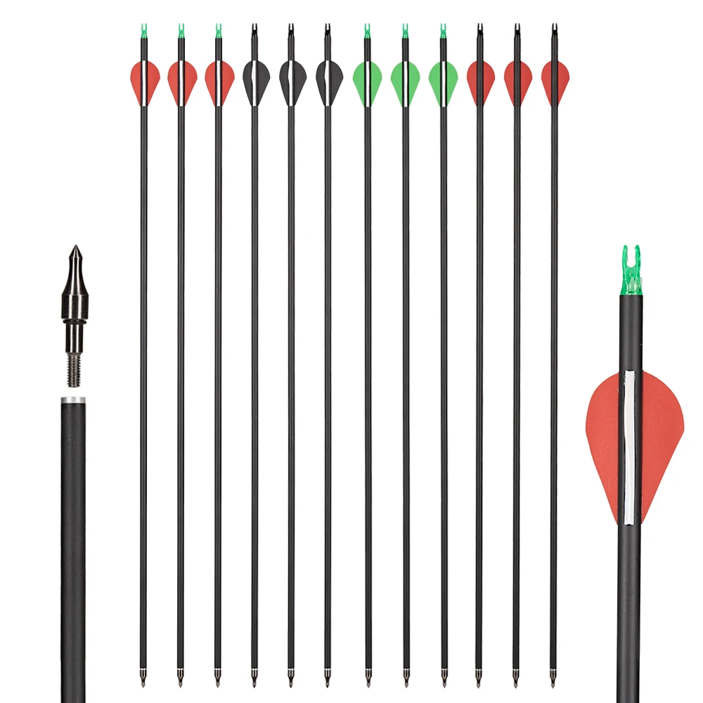 Toparchery-Flecha de carbono para tiro con arco, columna vertebral 500 para arco compuesto/recurvo, accesorios de caza para tiro al aire libre,