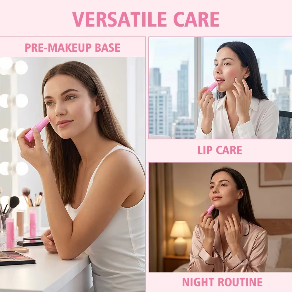Pink Collagen Multi Volume Balm Stick - Anti-Aging Firming Wrinkle-Reducing Eye Neck Forehead Smile Line Treatment view 6