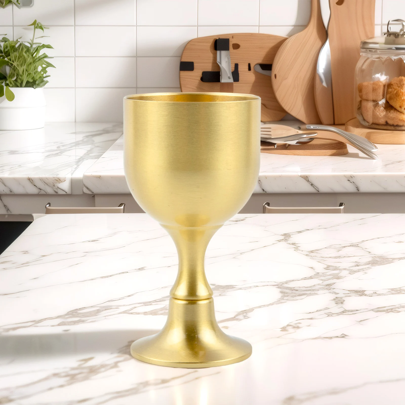 Wedding Drinkware Kitchen Items For Home Home Supplies Wine Glass High Foot Wine Cup 100ml Anti-rust Gold Household