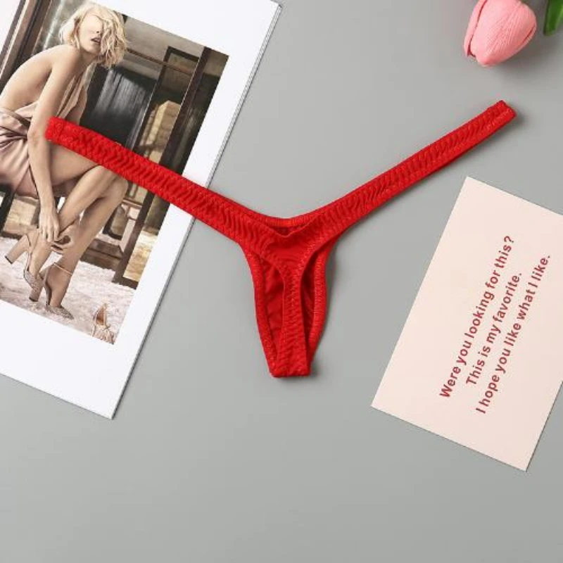 Women's Underwear New Deep V Thong Women's Breathable One Line Sexy Hot Low Waist Mini Panties Bikini Bottom Thongs Female Panty