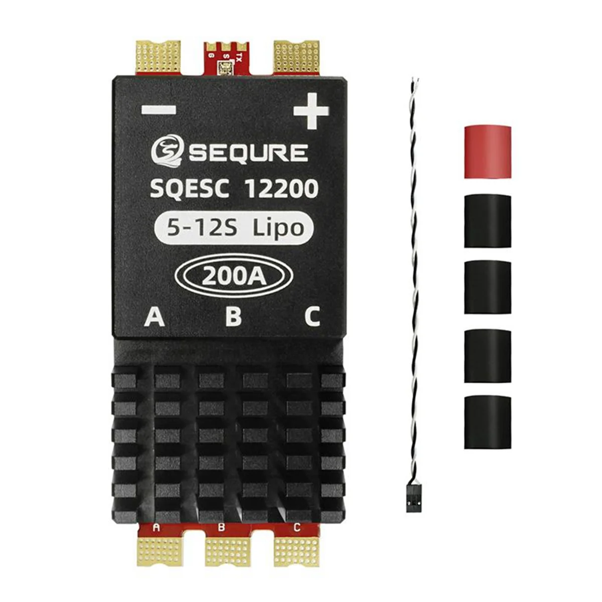 SEQURE-12200 Controlador de velocidade elétrico sem escova, fonte de alimentação 5-12S, 200A BLHeli 32 para aviões multi-rotores, modelos de carros RC