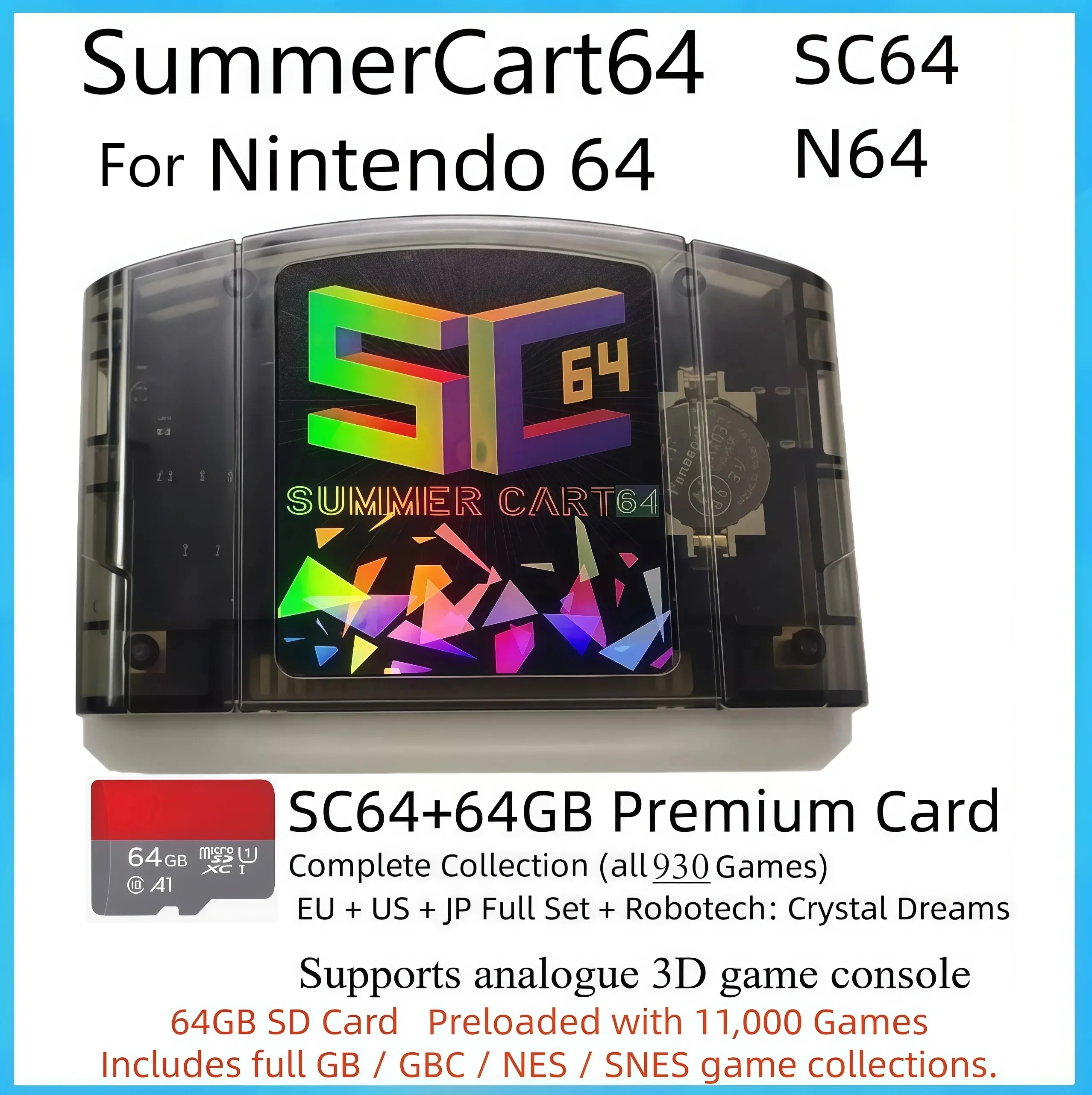 SC64 Flash Cart SummerCart64 Open Source Game Card 64 Videospielkonsole Modularer Chip