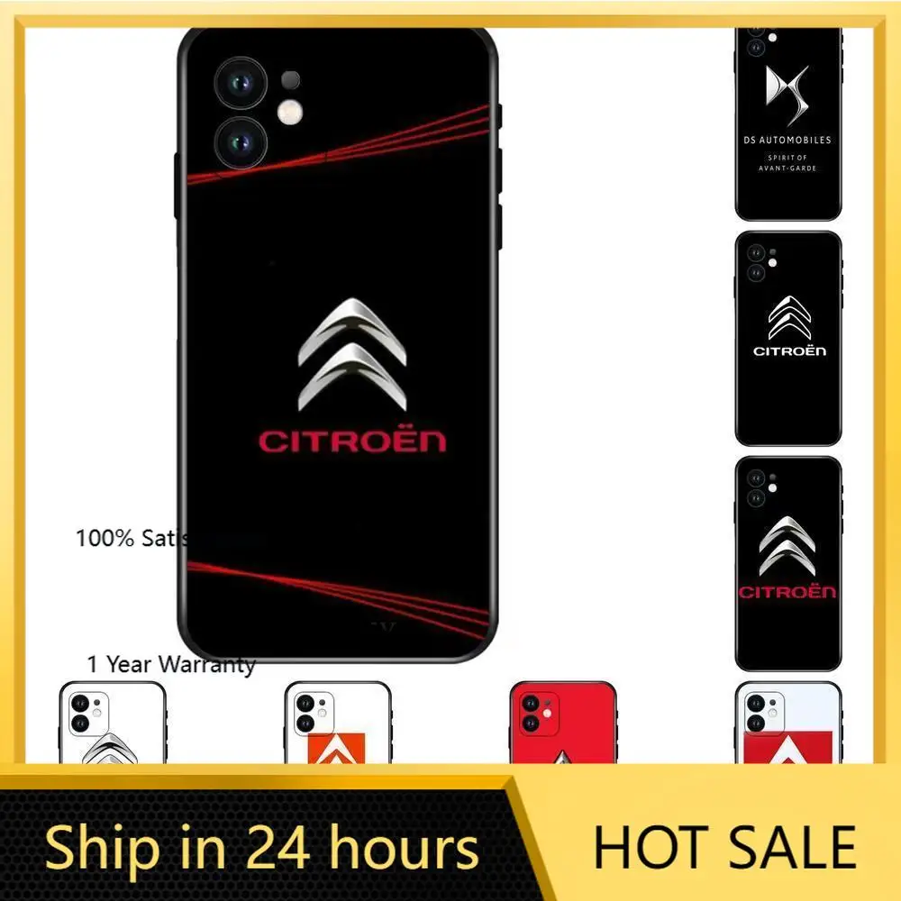 

2026 Hot Car Sticker Soft TPU Phone Case For Citroen For iPhone 16 15 14 13 12 Pro Official Apple Cover for iPhone 16 Plus 12 13