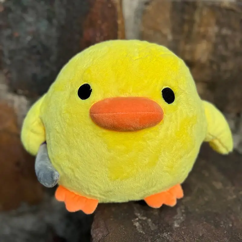 Yellow Duck Plush Toy Huggable Duck Plush Plush Home Decoration Good Resilience Yellow Duck Plush Pillow Unique Knives Design