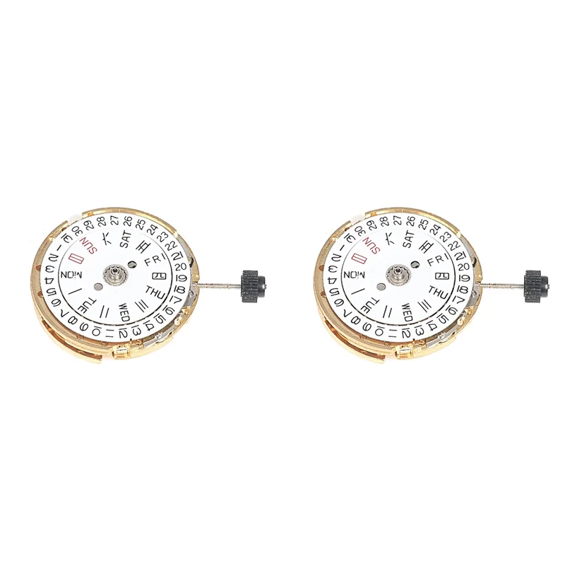 

Механизм часов M13K-2X, двойная заводная головка с календарем на 3, механический механизм для MIYOTA 8205, запасные части для часового механизма (золото)