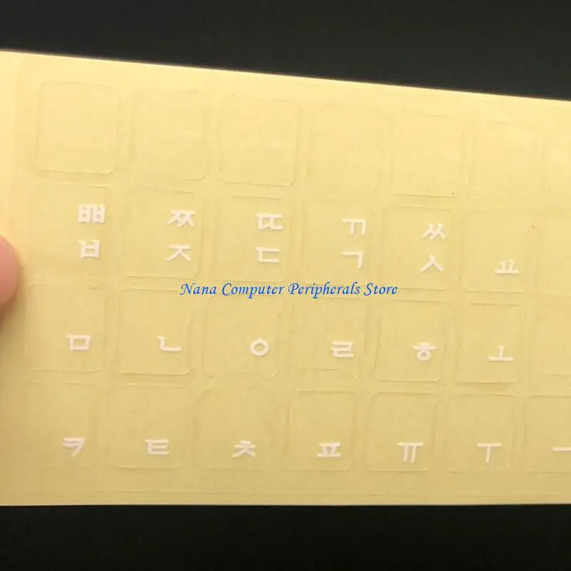 

F68C Keyboard Sticker Korean Letter Label Film Wear-resistant Colored Font Clear Base