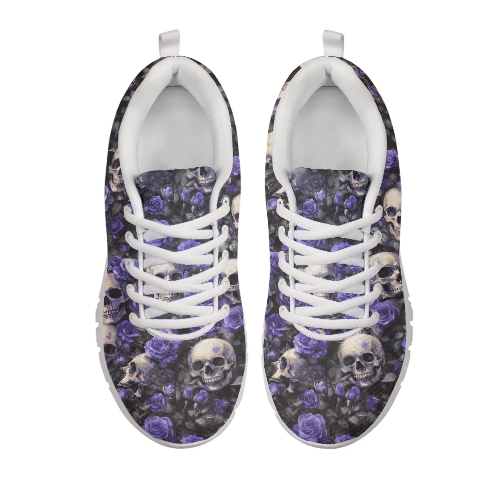 Coloranimal Skull Roses Breathable Walking Shoes for Women Mesh & EVA Sole Tennis Shoe 2026 Trending