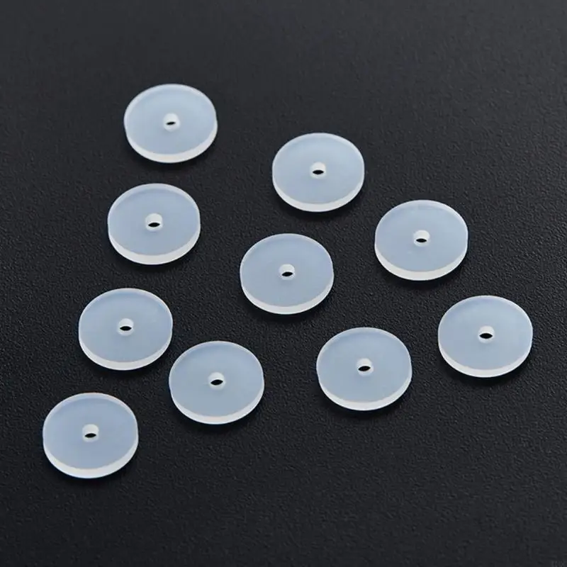 100pcs Clear Silicone Earring Practical Ear Studs Closure Disc Pads for Jewelry 