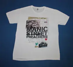 Manic Street Preachers Signed T Shirt UK Tour 2010 Glam Rock Band Men's L long or short sleeves