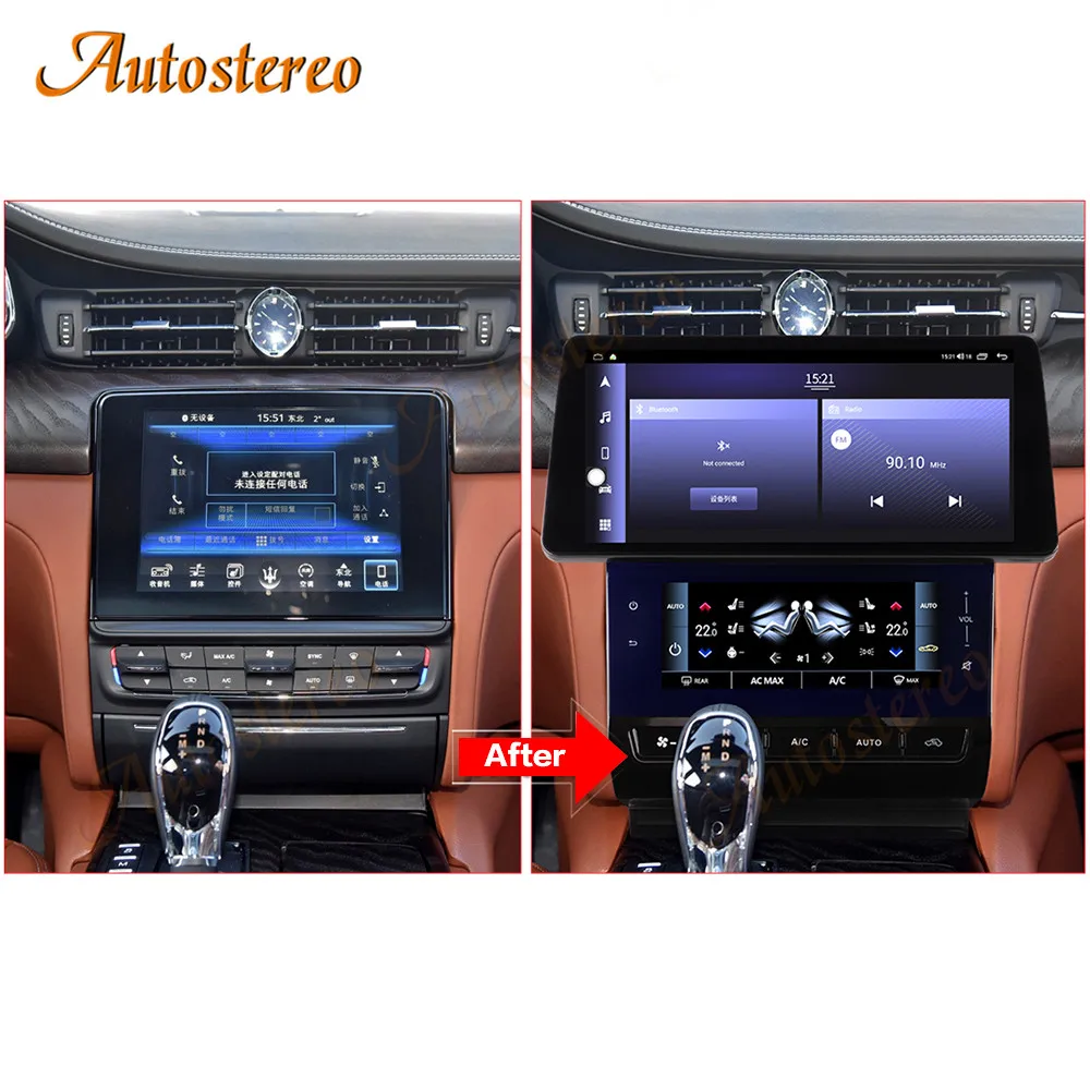 2025 Style Dual Screen Android 14 For Maserati Quattroporte 2013-2019 Car GPS Navigation Multimedia Player Auto Stereo Head Unit