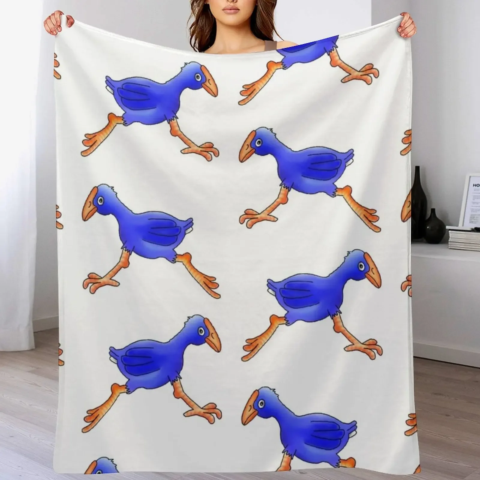 

Pukeko Running. New Zealand Native Birds Throw Blanket Thins Decoratives Winter beds Nap Blankets