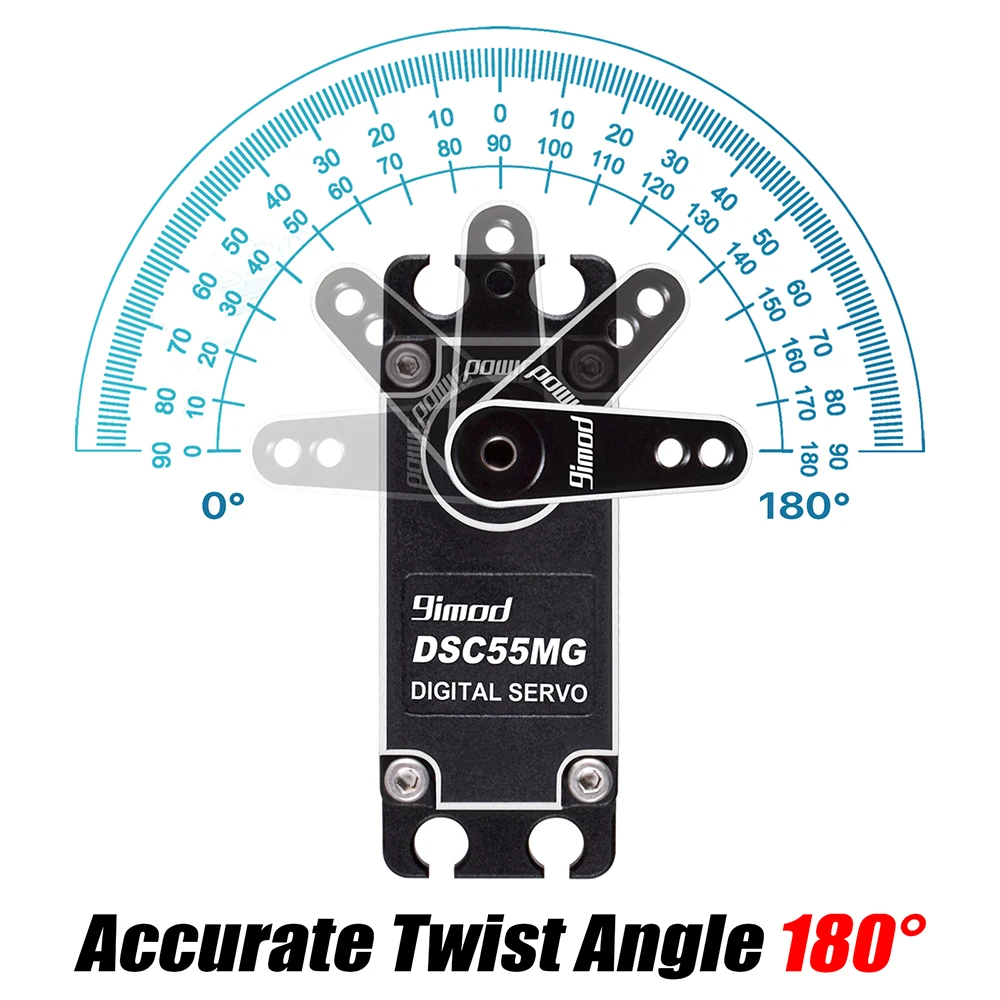 9imod 55kg Servo impermeable IP67 180/270 Sensor magnético alto Torque Sin Núcleo Servo Digital engranaje totalmente metálico para coches 1/8 1/10 RC