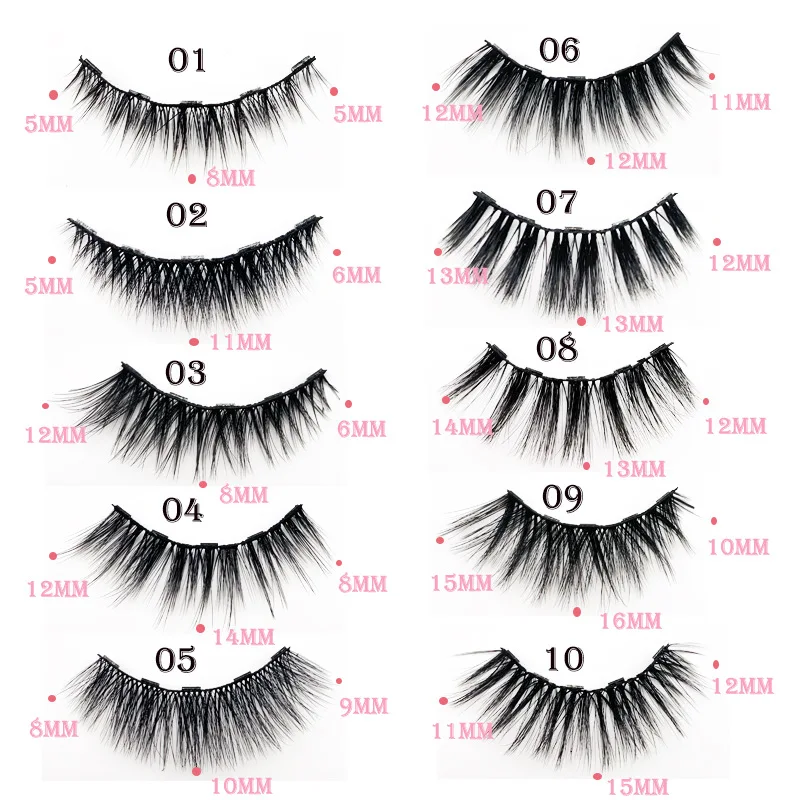 Magnetic eyeliner 10 pairs, magnetic eyelashes set 3D magnet eyelash magnetic lashes wholesale reusable eye lashes