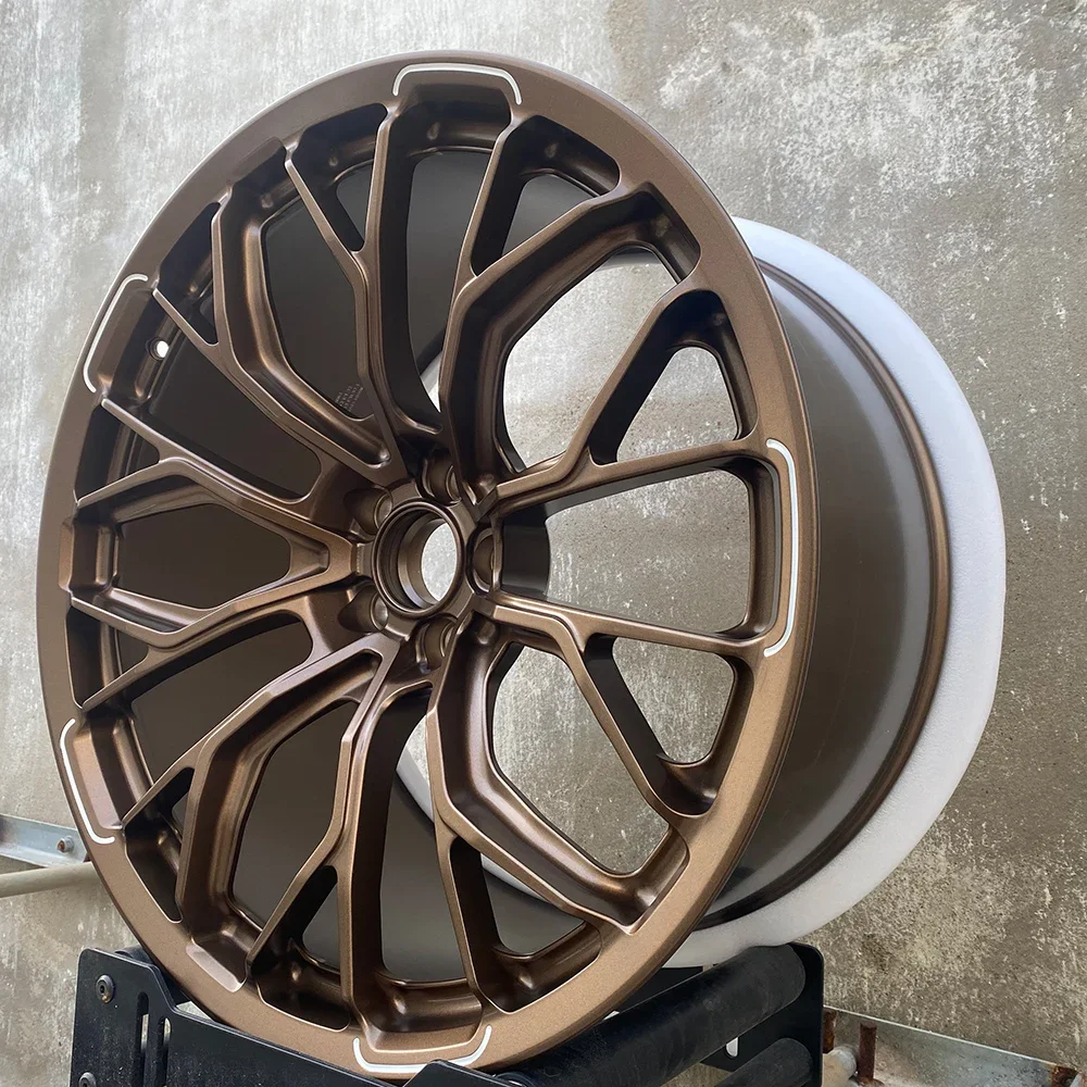 High Quality Customized Forging Wheel Hubs 17-24 Inch 1 Piece Car Rim Matte Bronze Forged Alloy Wheel 21 5x112 for Benz Audi Bmw