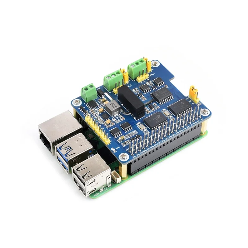 Raspberry Pi 2-way CAN bus interface expansion board with power supply/digital isolation HAT+stackable 2-CH CAN HAT+