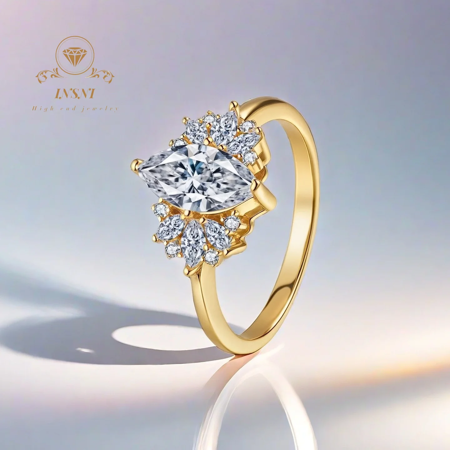 

Rhombic Moissanite S925 Silver Ring Japanese-Korean Style Simple Versatile Fashionable Certified Luxury Elegant Jewelry