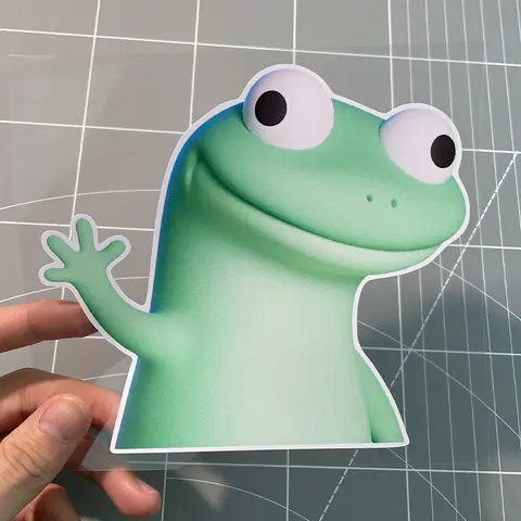 1PC Cartoon Lizard Waving Motorcycle Stickers Waterproof for Helmet Box DIY Car Window Bumper Trunk Universal Funny Vinyl Decals