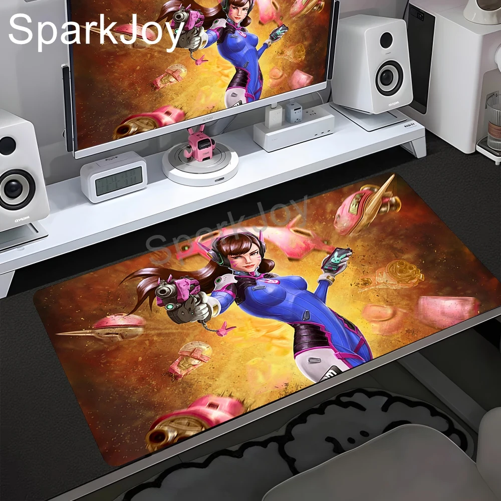 PC Gamer Cabinet Kawaii Mousepad XXL Sexy Anime Girl Overwatch Mercy Mouse Pad Keyboard Rug Laptop Gaming Accessories Desk Mat view 3
