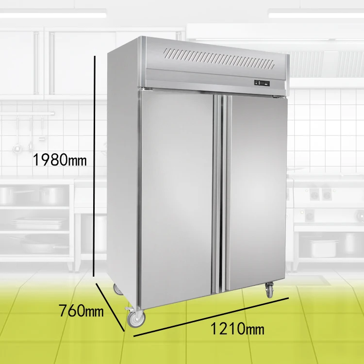 fan cooling both left and right 2 door opening Commercial Restaurant Deep Chiller Refrigerator / Stainless Steel Upright Freezer