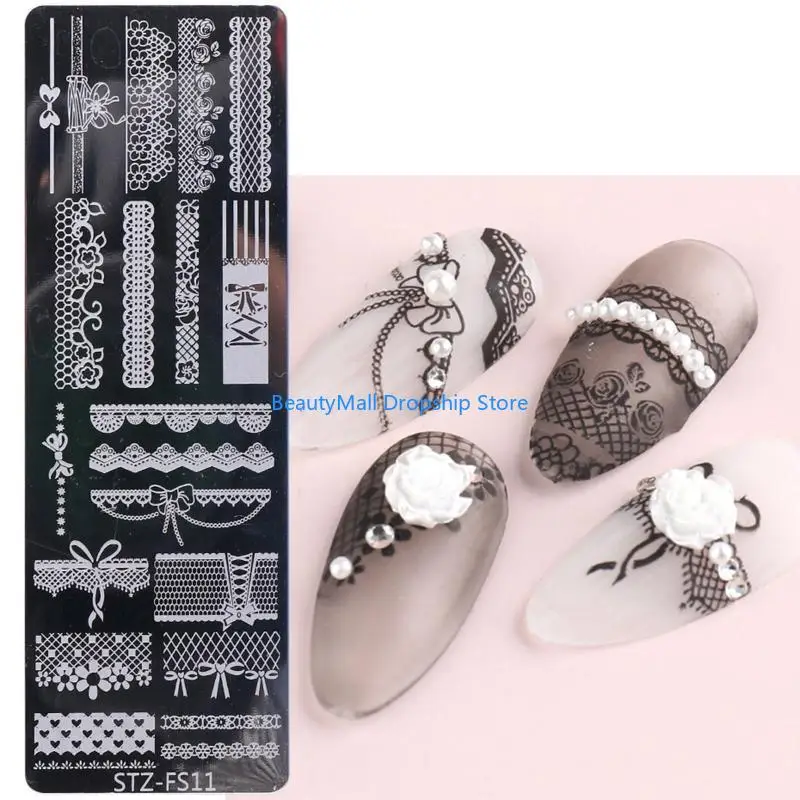 40JD فن الأظافر لصورة ختم لوحات الأفعى زهرة DIY قالب مانيكير للصورة #2