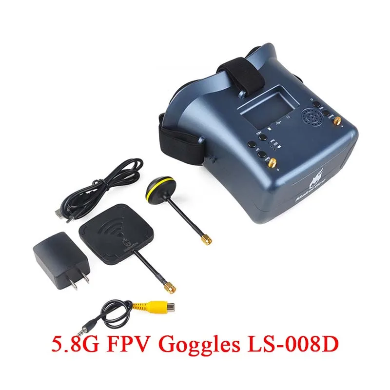

8G FPV Goggles LS-008D 4.3 Inch 40CH Support DVR With Dual Antenna Built-in Battery 480*272 LS008D Helmet for Racing Drone