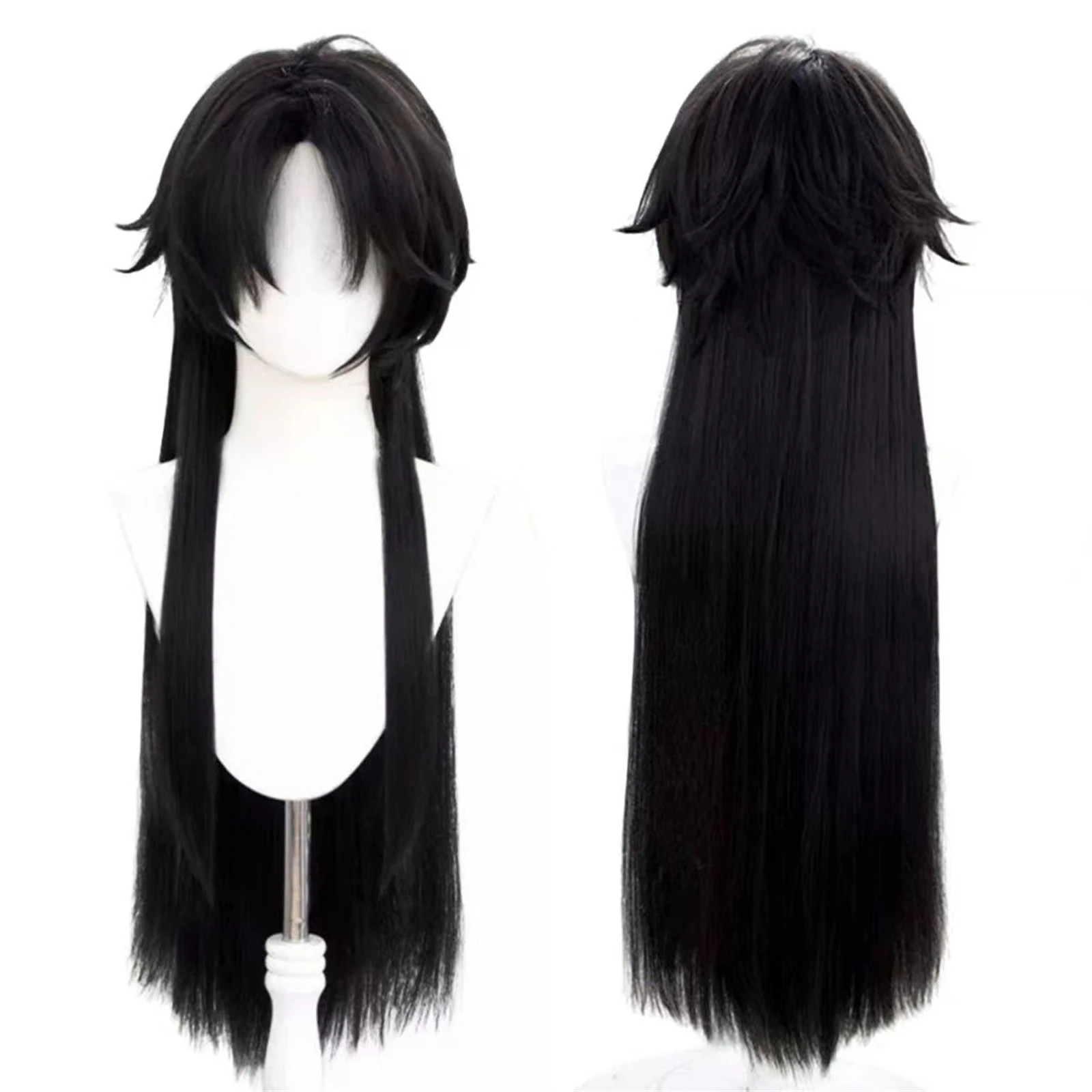 

Capitano Cosplay Wig Long Black Wigs For Halloween Christmas Party Man Woman