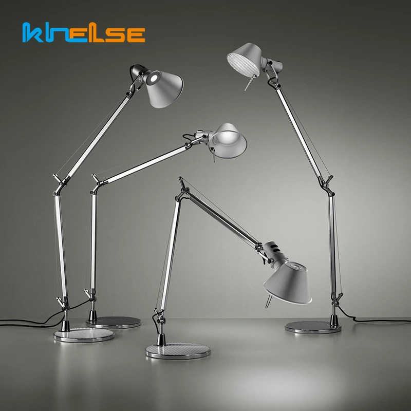 Imagem -02 - Flexível Alumínio Ajustável Desk Lamp Modern Office Work Estudo Balanço Braço Longo Led Eye Care Leitura Mesa Mesa Luz E27