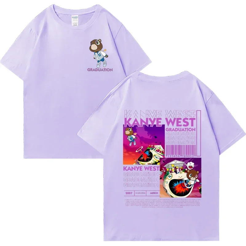 Kanye West Graduation Bear Graphics print T shirt Men Women Hip Hop streetwear vintage Tops short sleeve Unisex Cotton T-shirts