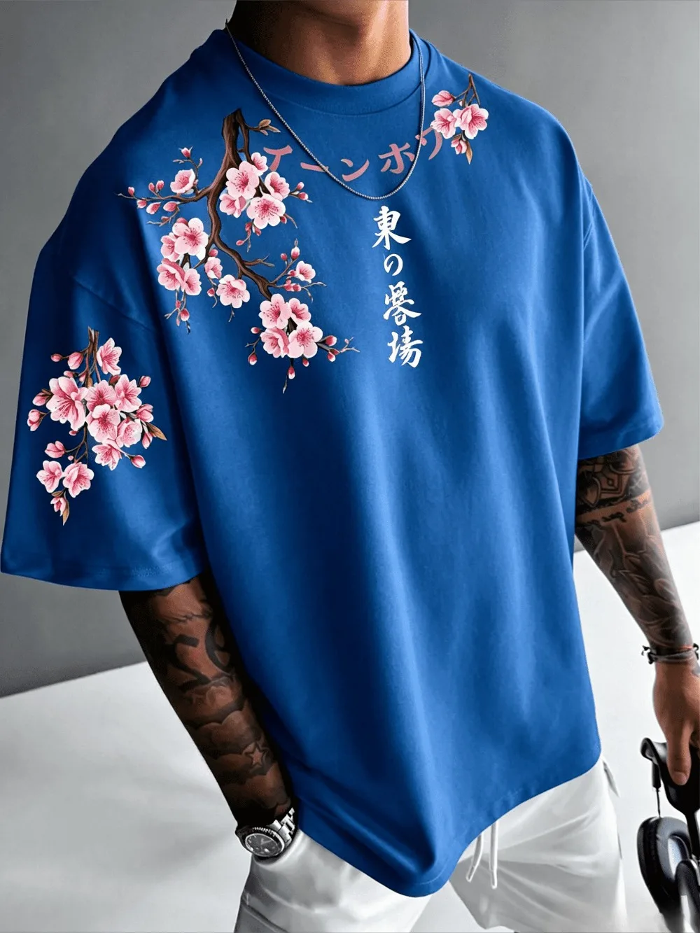 Harajuku Japanisches Blumenmuster 3D-Druck Atmungsaktives Schnelltrocknendes Herren-T-Shirt Outdoor Street Casual Fashion Y2K Eltern-Kind-Kleidung – Detail 5