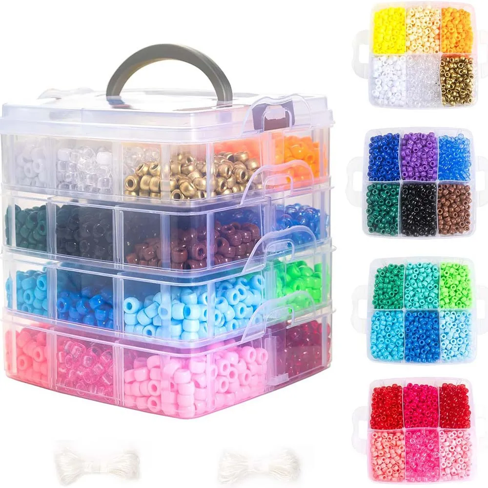 

4500 PCS Acrylic Horse Beads Bulk Large Hole Plastic Colorful Friendship Bracelet Jewelry Making Kit