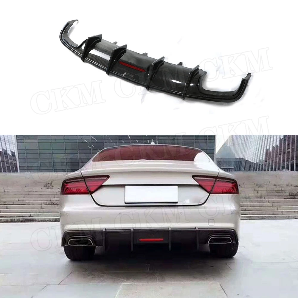

Carbon fiber / FRP Rear Diffuser Lip Spoiler For Audi A7 S7 Sport 2016-2018 K Style Back Bumper Guard Car Styling