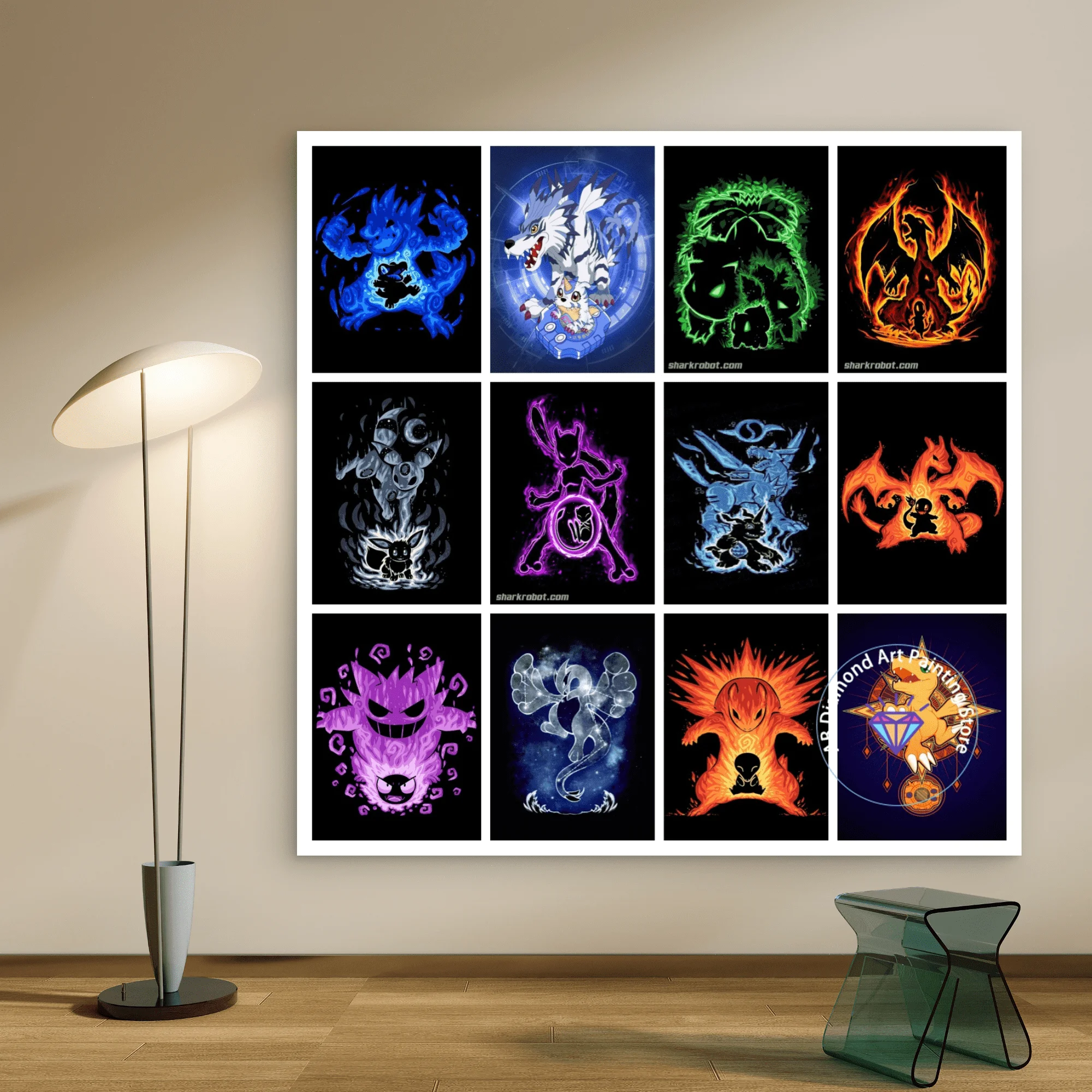 

Pokémon Pikachu Charizard AB Diamond Painting Kit 5D DIY Diamond Embroidery Cross Embroidery Handmade Art Gift Home Decoration