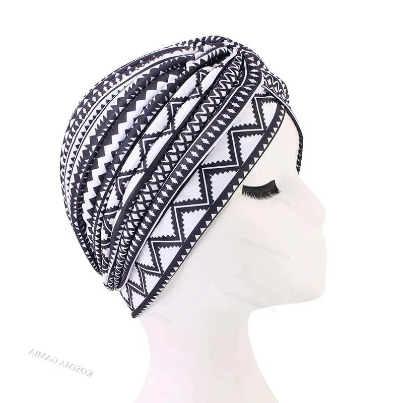 

Islamic Fashion Women Hijab Colorful Inner Headscarf Instant Turban Cap Printed Design For Hair Loss Protection