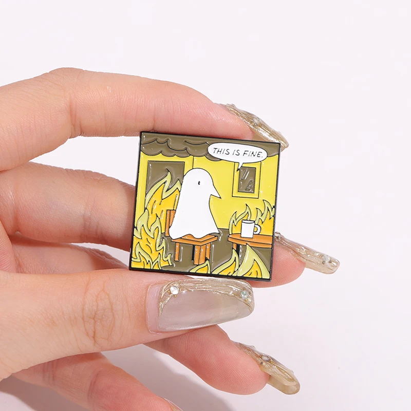 Questo è Fine Oyasumi Punpun smalto spille simpatico cartone animato uccello animale spille metallo risvolto distintivo zaino vestiti accessori